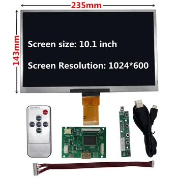 10.1 Palcový 1024*600 LCD Displej Monitor Kontroly Vodiča Rada Kompatibilný s HDMI Pre Android, Windows Raspberry Pi