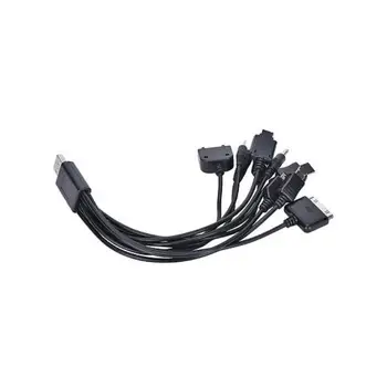 10 v 1 Univerzálny Multi-Funkčný USB Nabíjací Kábel Pre Mobilný Telefón Nabíjanie Kábel Zábavné, Jednoduché Vhodné Použiť Čierna Farba, Úplne Nové
