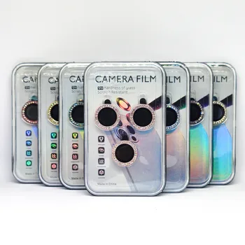 100ks Diamond Kovové Fotoaparát Chránič Mini Kamera Chránič Pre IPhone 13 14 11 12 Pro Max Objektív Ochrany Skla
