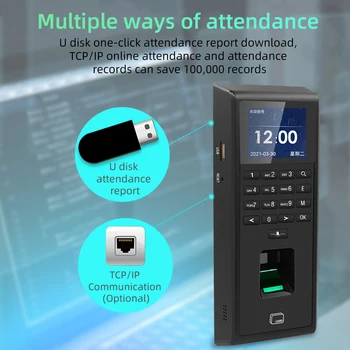 125Khz 13.56 Mhz 1000 Užívateľ Biometrické Fingerprint Access Control Klávesnica s Časom Účasti na Access Control System TCP/IP