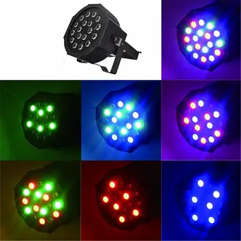 18W RGB LED Fáze Svetla Par DMX-512 Osvetlenie Laserový Projektor Party DJ Svetlo