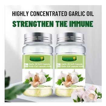 2 fľaše Cesnakový olej mäkké kapsuly Rozkladá toxíny, Anti-poburujúce Posilňuje imunitný systém a pohlavné funkcie zdravie potravín