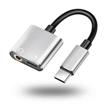 2 V 1, USB Typ-C 3,5 mm Zásuvka, Adaptér Typ C Účtovať Adaptér Typ C Do 3,5 mm Poplatok Audio Adaptér 2 V 1, USB, C Splitter