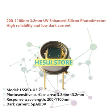 200-1100nm 3,2 mm UV Enhanced Kremíka Photodetector Dióda Nízke, Tmavé Prúd