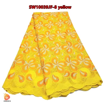 2023 Afrike Oblečenie Švajčiarsko Šnúrky Bavlna Čipky Textílie Nigéria Swiss Voile Čipky s Kamene SW10039JF
