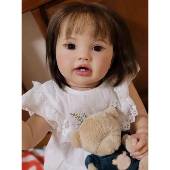 24 inch Znovuzrodené Dieťa, Batoľa Bábika Novorodenca Lottie Princezná Dievča Realisticky Soft Touch 3D Pleti s Viditeľné Žily Umenie Bábika