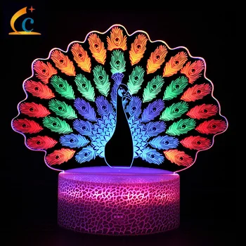 3D vision Malé nočné svetlo Farebné, dynamické dotyk kreatívny darček lampy, Nočné lampy, LED, stolové lampy
