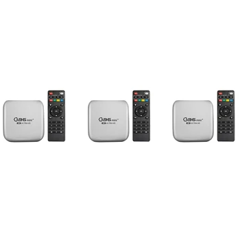 3X Q96 Mini Plus Tv Box 5G + Wifi, Smart Tv Box Amlogic S905W 4 Core, 64Bit 4Gb + 32Gb Wifi Media Player Set EÚ Plug