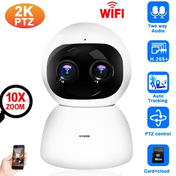 4MP Wifi Zabezpečenia protokolu IP bezpečnostné Kamery Vnútorné Smart Home CCTV PTZ Securite Kamera, Bezdrôtové 10X Zoom Dieťa Pet Monitor Cam 1080P