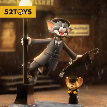 52TOYS Veľký Obrázok Tom a Jerry Warner Bros. 100. Výročie series-Spievanie v Daždi，Výška: 20 cm/7.87 palec