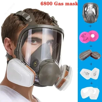 7 v 1 6800 plynová maska, farba plynové masky široké pole celotvárová maska respirátor sprej farba silikónová maska 6800
