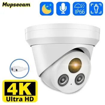 8MP 4K Dohľadu IP Kamery Vonkajšie H. 265 Smart Dome CCTV Farebné Nočné Videnie POE Ľudských Detekciu Audio Záznam Bezpečnostné IP Kamera