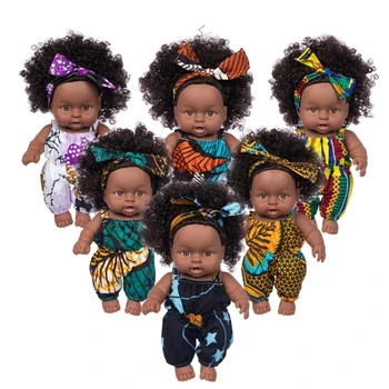 Africké Čierne Detská Hračka s Kučeravé Vlasy Vianočné Simualtion Cartoon pre BÁBIKU DropShipping