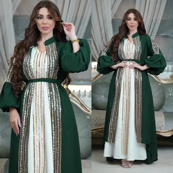 Arabský Abaya Dubaj Moslimských Kaftan Maxi Šaty Ženy, Luxusné Ramadánu Kaftane Marocain Večierok Dlhé Šaty 2023 Abayas Femme