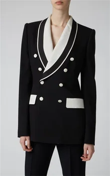 Autor Ženy Obleky, Saká 1 Ks Vlastná Veľkosť Formálne Office Lady Jacket Dvojité Breasted Prom Šaty Svadobné Party Kabát Oblečenie