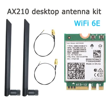 AX210 M. 2 NGFF Wifi 6E Sieťová Karta 3000Mbps 2.4 G/5 ghz/6Ghz Bluetooth 5.2 Ploche Auta 802.11 ax Bezdrôtový Adaptér S Anténou