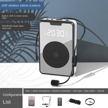 Bezdrôtové Hlas Megaphone Zosilňovač Bluetooth Mikrofón Reproduktor s Mikrofónom Headset,Pre, Sprievodca zájazdu-Black