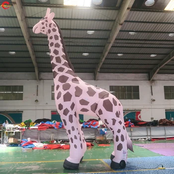 Bezplatné Dvere Poštovné Vonkajšie Realistické Zoo Reklamné Nafukovacie Žirafa Animal Model Vyhodiť Cartoon na Predaj