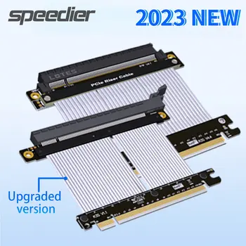 Biela strieborná Vysokej Rýchlosti PCIE X16 4.0 Slot Stúpačky Kábel PCI Express Gen5 4.0 Flexibilné Tienené Stúpačky Extender Herné 90° 180° GPU