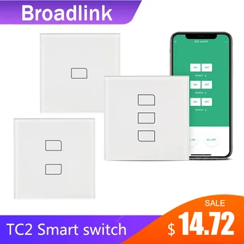Broadlink TC2 uk verzia 1/2/3 Gang WiFi Domácej Automatizácie Inteligentné Diaľkové Ovládanie, Led Svetlo, Switche Dotykový Panel cez RM4 Pro