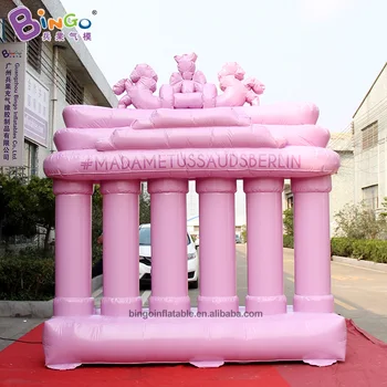 Dekoratívne 3x1x3 metrov nafukovacie memorial arch model pre udalosť svadobné party / ružová nafukovacie pozadie stenu hračky