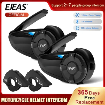 EJEAS Q7 Motorových Prilba Bluetooth Intercom 5.1 Motocykel Bezdrôtový Headset 800m palubného telefónu Reproduktor Handsfree Walkie Prilba Talkie
