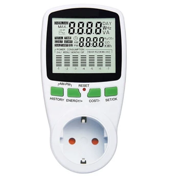 Elektrickej Energie Meter Wattmeter LCD Energie Meter Zásuvky Elektrickej Tester EÚ Meranie Zásuvky Právomoci Analyzer EÚ Plug