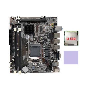 H55 Doske LGA1156 Podporuje I3 530 I5 760 Série CPU DDR3 Pamäte základnej Doske Počítača+I3 530 CPU+Tepelná Pad
