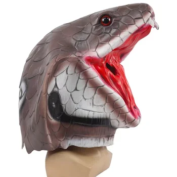 Had Maska Cobra Hlavu Zvierat Latex Plnú Hlavu Realistické Maškarný kostým na Halloween, Karneval, Kostým Party