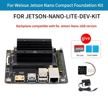HFES Pre Jetson Nano 4GB+16 G Lite DEV AI Vývoj Doska+Jetsonnano Modul+Ventilátor+64 G SD Karta+Čítačka Kariet+5V 3A Výkon