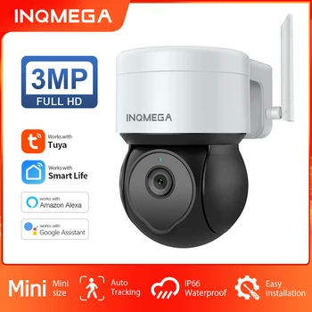 INQMEGA 3MP PTZ IP Kamera Tuya Inteligentný Život Bezdrôtový Dohľadu Bezpečnostné Kamery Vonkajšie Domovská stránka Google Alexa Auto pre Sledovanie Kamier