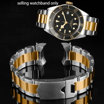 Jemné oceľové pevné watchband 20 mm 22 mm pre Tudor popruh Biwan gold steel series mužov a žien náramok Skladacia spona reťazca