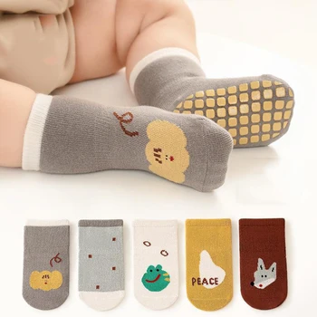 Jeseň Zima Baby Ponožky Batoľa Anti-slip Ponožky detské Kreslené Poschodí Ponožky Bavlna Novorodenca Príslušenstvo Bebe 0-3Y