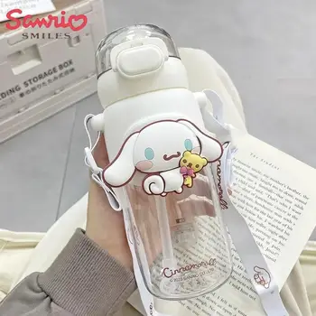 Kawaii Sanrio Kuromi Moje Melódie Cinnamoroll Priestor Pohár Anime Plastové Slamy Pohár 600 ml Anti-Obarenie Roztomilý Vody Pohár Darčeky, Hračky pre Dievča