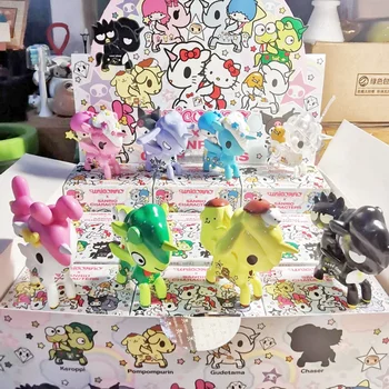 Kawaii Sanrios HelloKitty Mystery Box Jednorožec Priateľmi Gudetamas Kuromi Anime Obrázok pre Deti Hračky, Darčeky