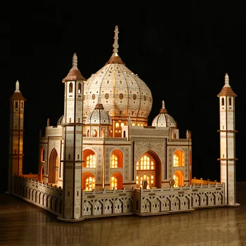 Kráľovský Hrad 3d Drevené Puzzle Taj Mahal Antickej Architektúry Domu Hračka Pre Deti, Dospelých DIY Model Súpravy Stolné Dekorácie, Darčeky