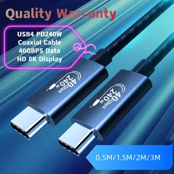 Kvalita Digitálne Káble USB 4 Gen3 40Gbps Thunderbolt 4 Koaxiálny Kabel 8K 240W USB Nabíjací Kábel pre Macbook Dock Hub e-GPU