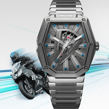 Luxusné Automatické Hodinky Mužov Limited Edition Mechanické náramkové hodinky Módne Tonneau Nehrdzavejúcej Ocele Svietiace Hodiny RARONE 2023