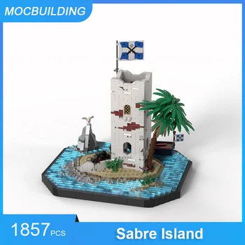 MOC Stavebné Bloky Sabre Ostrov Upraveného Modelu DIY Zhromaždiť Tehly Architektúry Displej Tvorivé Deti, Hračky, Darčeky 1857PCS