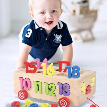 Montessori Drevené Hračky, Tvar, Triedenie Blokov Vzdelávania Vzdelávacie Detská Hra Pre 1 - 2 Ročný Chlapec Dievča Narodeniny Vianočný Darček
