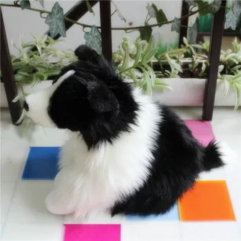 mäkké sedenie white&black pes hračka vysokej kvality plyšové pastier bábika darček asi 30 cm