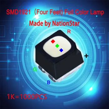 NationStar SMD1921 full farebné LED žiarovka štyri nohy používané pre LED displej údržba，vonkajší RGB zložiek pre zobrazenie