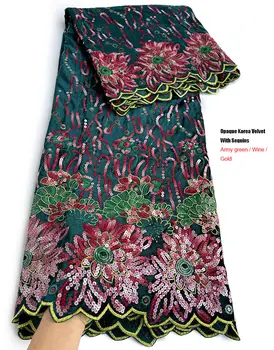 Nepriehľadné Kórea Velvet s Flitrami Mäkké Afriky Flanelové Voile Čipky Textílie Hodvábne Príležitostné Šitie Odevu Ghana Tradičné Nosenie