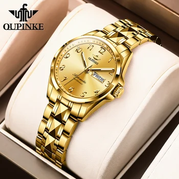 OUPINKE Top Automatické Strojové zariadenia Ženy Hodinky Švajčiarskej Značky Luxusné Nepremokavé Sapphire Crystal Dámske Náramkové hodinky Reloj de dama