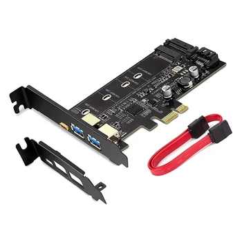 PCI-E na USB 3.0, PCI Karta s Dph.1 USB C a 2 Porty USB A, M. 2 NVME do PCIe 3.0 Karty Adaptéra s Držiakom