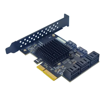 PCIE 8 Portu SATA Rozširujúca Karta Rozšírenia Doska PCI E PCI-E slot karty PCI Express X4, aby SATA3 6 G HDD SSD Adaptér Controller Hub Násobiteľ