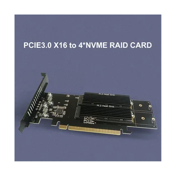 PCIe, Aby M2 Kartu Adaptéra PCIE X16 4 Port M2 NVME M Kľúč SSD Pridať na Kartu PCI Express Rozširujúca Karta s Chladiča