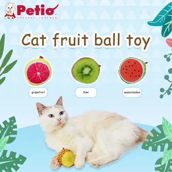 Petio Catnip Hračky Roztomilý Ovocie Tvar Plyšové Zuby Brúsenie Bite-odolný Provokujúcej Relax Mačka Žuť Hračka Pet Príslušenstvo