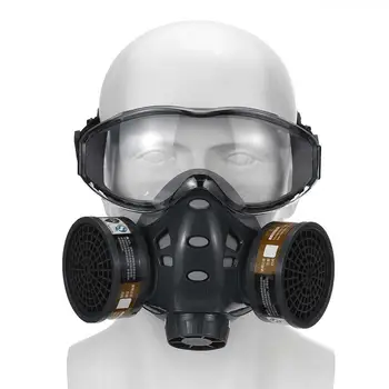 Plná Maska S Okuliare Bezpečnosti Spray Paint Chemických Pesticídov Dekorácie Formaldehyd Proti Prachu S Opakované Použitie Filtra Respirátor