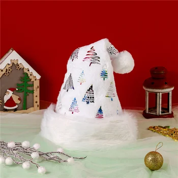 Plyšové Biele Vianoce Klobúk Snowflake Santa Claus Klobúk Vianoce V Teple Klobúk Dospelých Prospech Noel Dekor Pre Domáce 2022